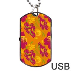 Folk Floral Pattern  Abstract Flowers Print  Seamless Pattern Dog Tag Usb Flash (two Sides) by Eskimos