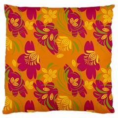 Folk Floral Pattern  Abstract Flowers Print  Seamless Pattern Large Cushion Case (one Side) by Eskimos