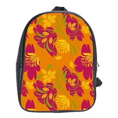 Folk Floral Pattern  Abstract Flowers Print  Seamless Pattern School Bag (xl) by Eskimos