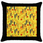 Folk floral pattern. Abstract flowers print. seamless pattern Throw Pillow Case (Black) Front