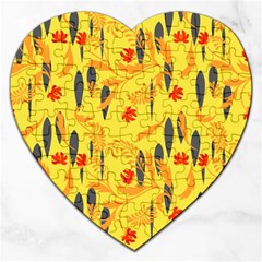 Folk Floral Pattern  Abstract Flowers Print  Seamless Pattern Jigsaw Puzzle (heart) by Eskimos