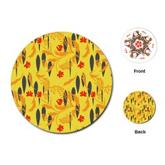 Folk floral pattern. Abstract flowers print. seamless pattern Playing Cards Single Design (Round)