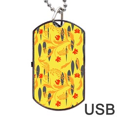 Folk floral pattern. Abstract flowers print. seamless pattern Dog Tag USB Flash (Two Sides)