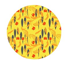 Folk floral pattern. Abstract flowers print. seamless pattern Mini Round Pill Box