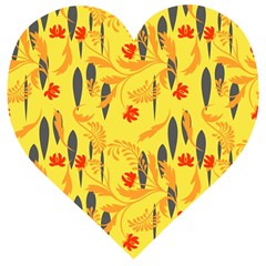 Folk floral pattern. Abstract flowers print. seamless pattern Wooden Puzzle Heart