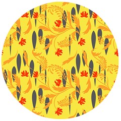 Folk floral pattern. Abstract flowers print. seamless pattern Wooden Bottle Opener (Round)