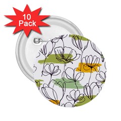 Flower Line Art Color Seamless Pattern 2 25  Buttons (10 Pack) 