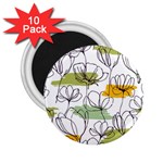 Flower Line Art Color Seamless Pattern 2.25  Magnets (10 pack)  Front