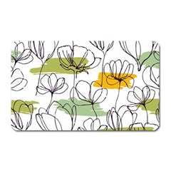 Flower Line Art Color Seamless Pattern Magnet (rectangular) by Kizuneko