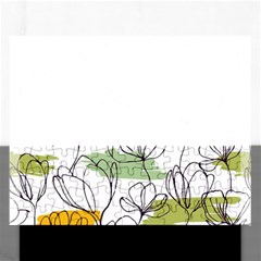 Flower Line Art Color Seamless Pattern Rectangular Jigsaw Puzzl