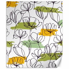 Flower Line Art Color Seamless Pattern Canvas 8  X 10  by Kizuneko