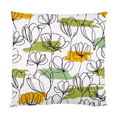 Flower Line Art Color Seamless Pattern Standard Cushion Case (two Sides)