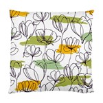 Flower Line Art Color Seamless Pattern Standard Cushion Case (Two Sides) Front