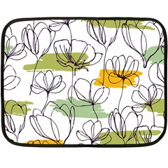 Flower Line Art Color Seamless Pattern Double Sided Fleece Blanket (mini) 