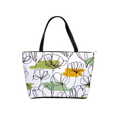 Flower Line Art Color Seamless Pattern Classic Shoulder Handbag by Kizuneko