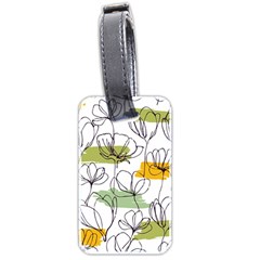 Flower Line Art Color Seamless Pattern Luggage Tag (two Sides) by Kizuneko