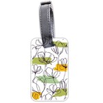 Flower Line Art Color Seamless Pattern Luggage Tag (two sides) Back