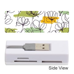 Flower Line Art Color Seamless Pattern Memory Card Reader (stick) by Kizuneko