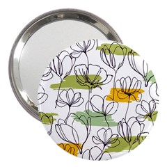 Flower Line Art Color Seamless Pattern 3  Handbag Mirrors by Kizuneko