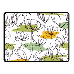 Flower Line Art Color Seamless Pattern Double Sided Fleece Blanket (small) 