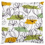 Flower Line Art Color Seamless Pattern Large Flano Cushion Case (Two Sides) Front