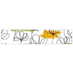 Flower Line Art Color Seamless Pattern Small Flano Scarf by Kizuneko