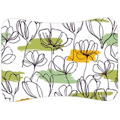 Flower Line Art Color Seamless Pattern Velour Seat Head Rest Cushion