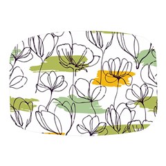 Flower Line Art Color Seamless Pattern Mini Square Pill Box