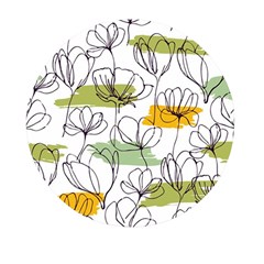 Flower Line Art Color Seamless Pattern Mini Round Pill Box (pack Of 5)