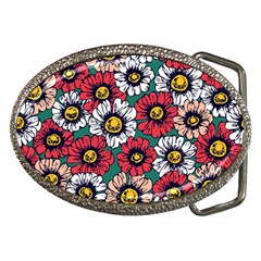 Daisy Colorfull Seamless Pattern Belt Buckles