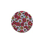 Daisy Colorfull Seamless Pattern Golf Ball Marker Front