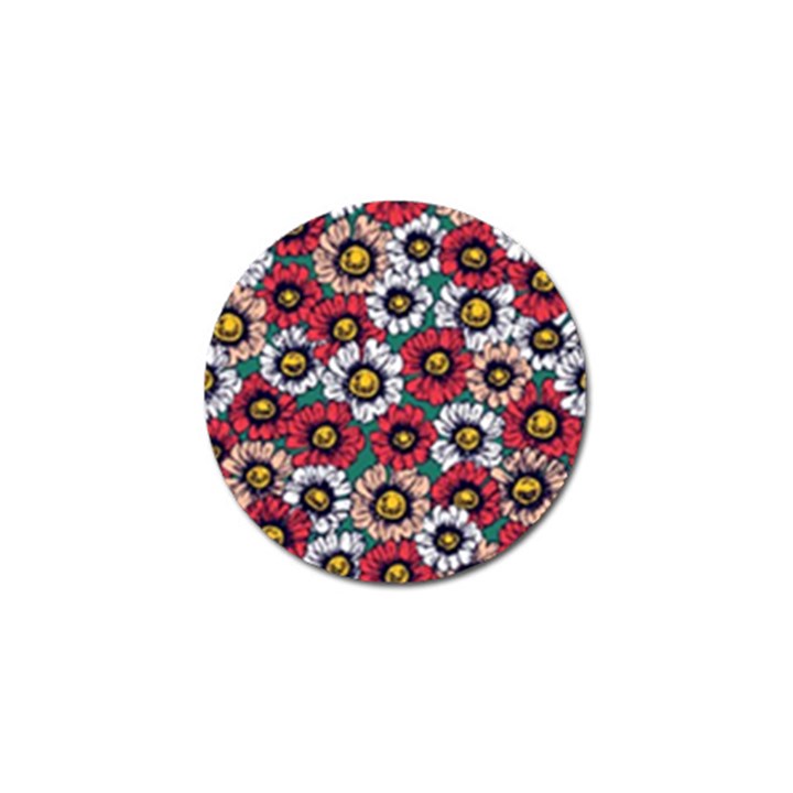 Daisy Colorfull Seamless Pattern Golf Ball Marker