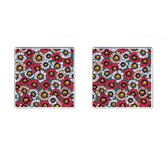 Daisy Colorfull Seamless Pattern Cufflinks (square) by Kizuneko