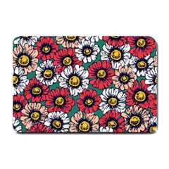 Daisy Colorfull Seamless Pattern Small Doormat  by Kizuneko