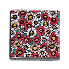 Daisy Colorfull Seamless Pattern Memory Card Reader (square 5 Slot) by Kizuneko