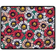 Daisy Colorfull Seamless Pattern Fleece Blanket (medium)  by Kizuneko