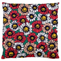 Daisy Colorfull Seamless Pattern Large Cushion Case (two Sides) by Kizuneko