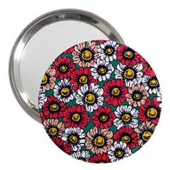 Daisy Colorfull Seamless Pattern 3  Handbag Mirrors by Kizuneko