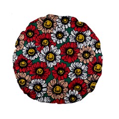 Daisy Colorfull Seamless Pattern Standard 15  Premium Round Cushions by Kizuneko