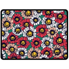 Daisy Colorfull Seamless Pattern Double Sided Fleece Blanket (large)  by Kizuneko