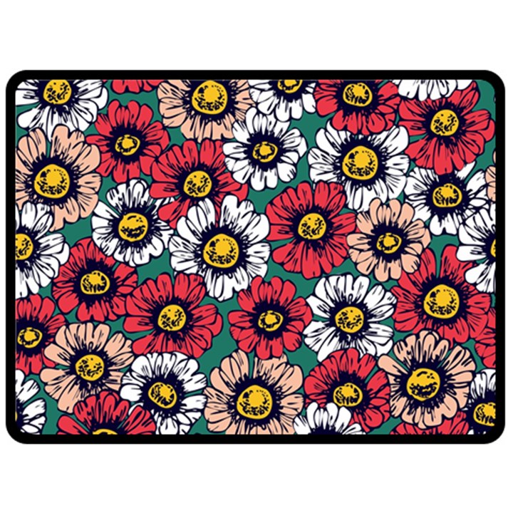 Daisy Colorfull Seamless Pattern Double Sided Fleece Blanket (Large) 