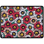 Daisy Colorfull Seamless Pattern Double Sided Fleece Blanket (Large)  80 x60  Blanket Back