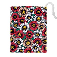 Daisy Colorfull Seamless Pattern Drawstring Pouch (5xl) by Kizuneko