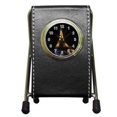 Tour Eiffel Paris Nuit Pen Holder Desk Clock