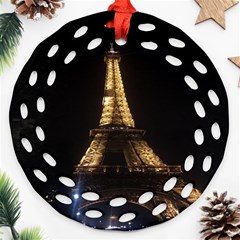 Tour Eiffel Paris Nuit Ornament (round Filigree) by kcreatif