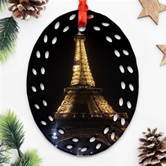 Tour Eiffel Paris Nuit Oval Filigree Ornament (two Sides) by kcreatif