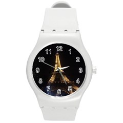 Tour Eiffel Paris Nuit Round Plastic Sport Watch (m) by kcreatif