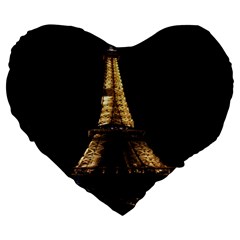 Tour Eiffel Paris Nuit Large 19  Premium Flano Heart Shape Cushions