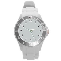 Glacier Grey Round Plastic Sport Watch (l) by FabChoice