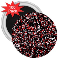 Patterntachesrougeblancnoir75 3  Magnets (100 Pack)